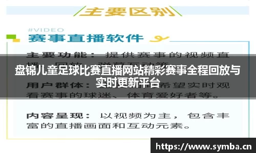 盘锦儿童足球比赛直播网站精彩赛事全程回放与实时更新平台