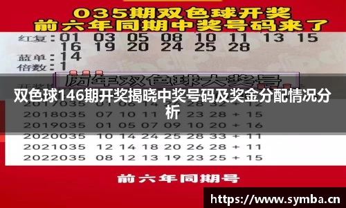 双色球146期开奖揭晓中奖号码及奖金分配情况分析