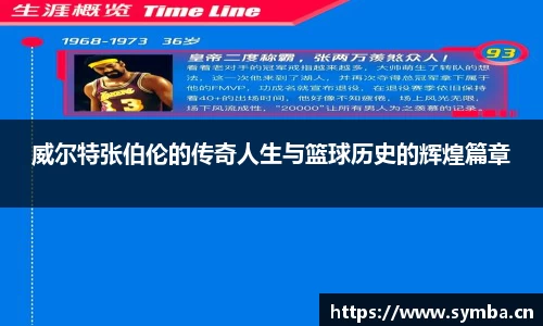 威尔特张伯伦的传奇人生与篮球历史的辉煌篇章